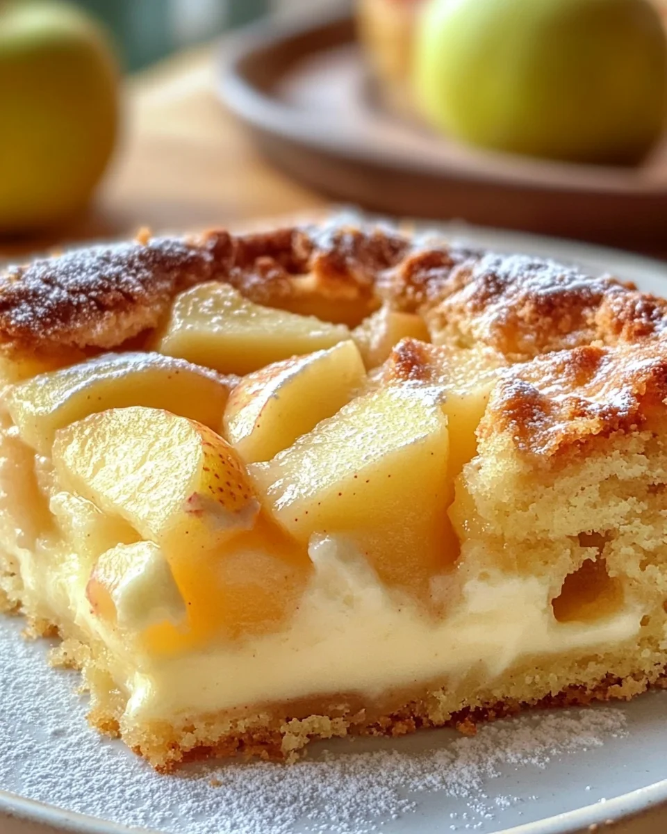 Apfelkuchen mit Vanillepudding, der Jeden Verrückt Macht