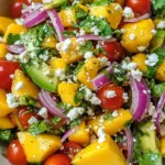 Avocado-Mango-Salat mit spritzigem Limetten-Dressing
