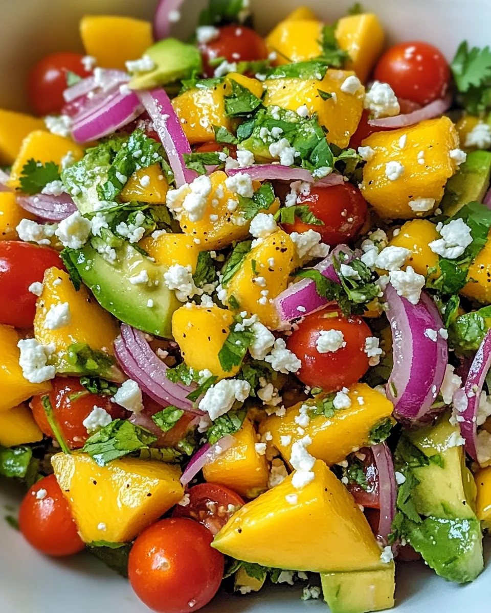 Avocado-Mango-Salat mit spritzigem Limetten-Dressing