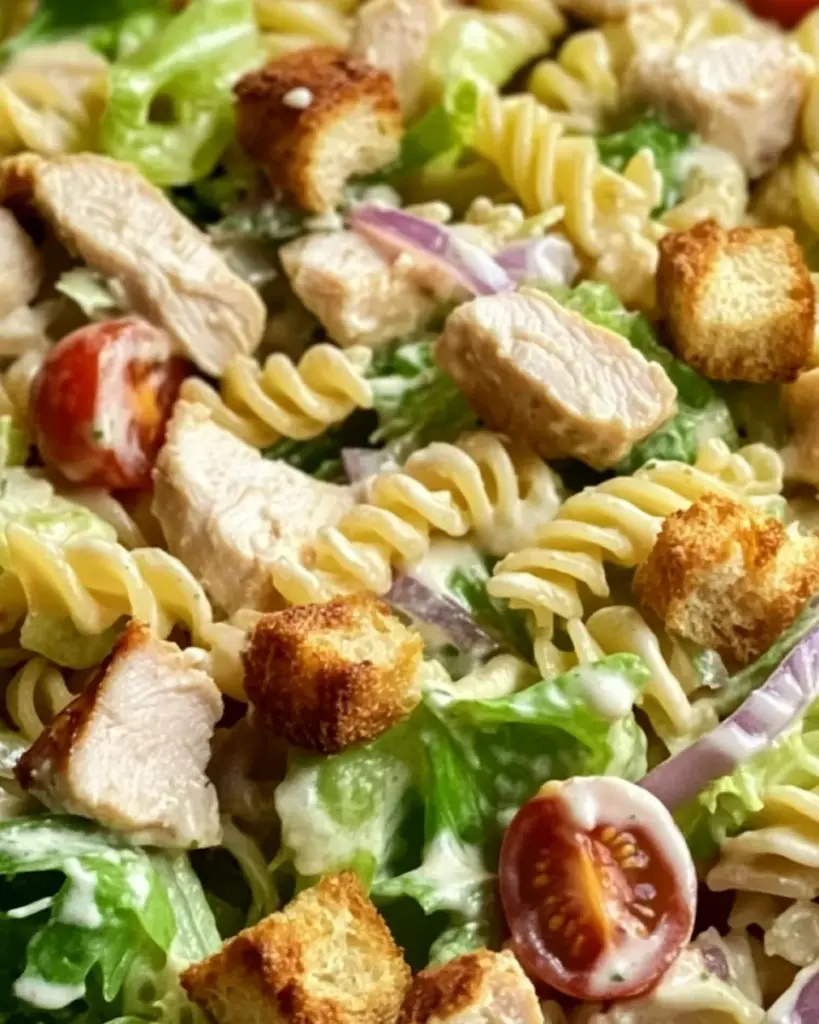 Caesar-Nudelsalat mit Hähnchen