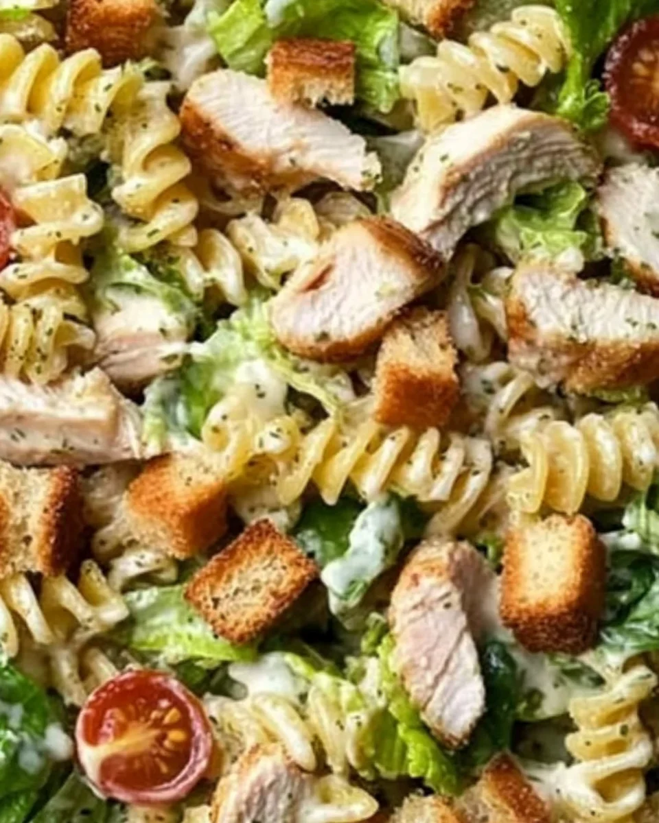 Caesar-Nudelsalat mit Hähnchen