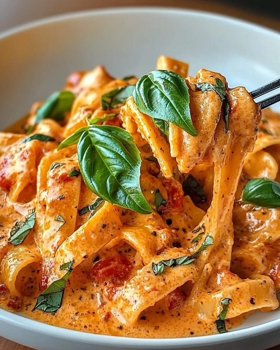 Cremige Tomaten-Knoblauch-Pasta