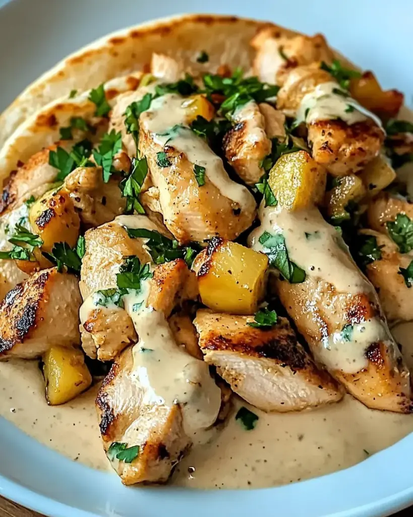 Einfaches Hähnchen Gyros in cremiger Schmand Soße: Ein unglaubliches Ultimatives Rezept