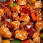 Einfaches süß-saures Hähnchen (ohne Teig, unter Rühren braten)