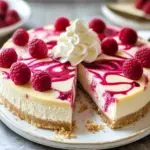 Frambozen-Käsekuchen mit Witte-Schokolade (ohne Backen)