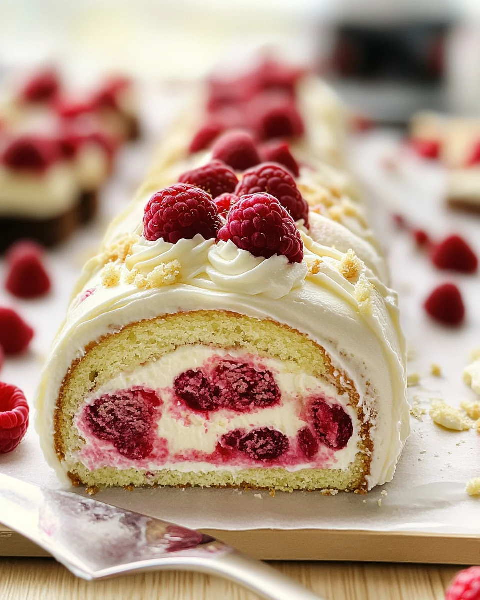 Frambozen Rolcake (ohne Backen)