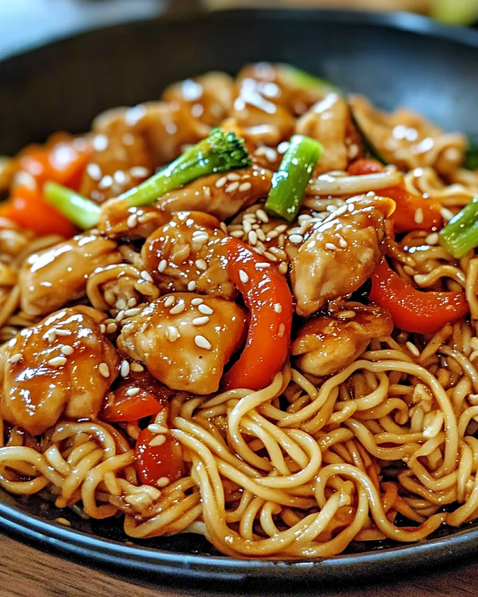 Hähnchen-Teriyaki-Nudeln