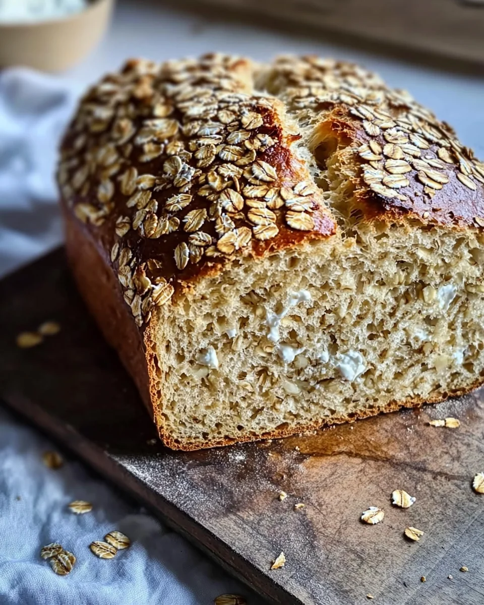 Haferflockenbrot mit Quark