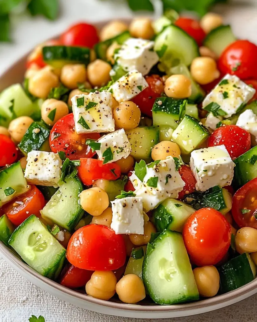 Kichererbsen-Salat mit Feta (nur 15 Minuten!)