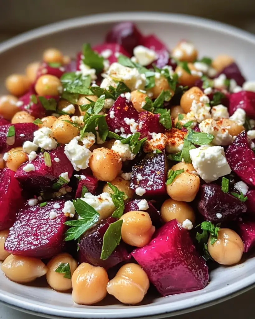 Kichererbsen-, Rote-Bete- und Feta-Salat