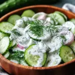 Klassischer Gurkensalat mit cremigem Dressing ganz einfach