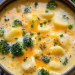 Leckere Brokkolisuppe mit Käse und Kartoffeln