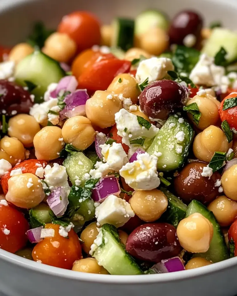 Mediterraner Kichererbsen-Feta-Salat