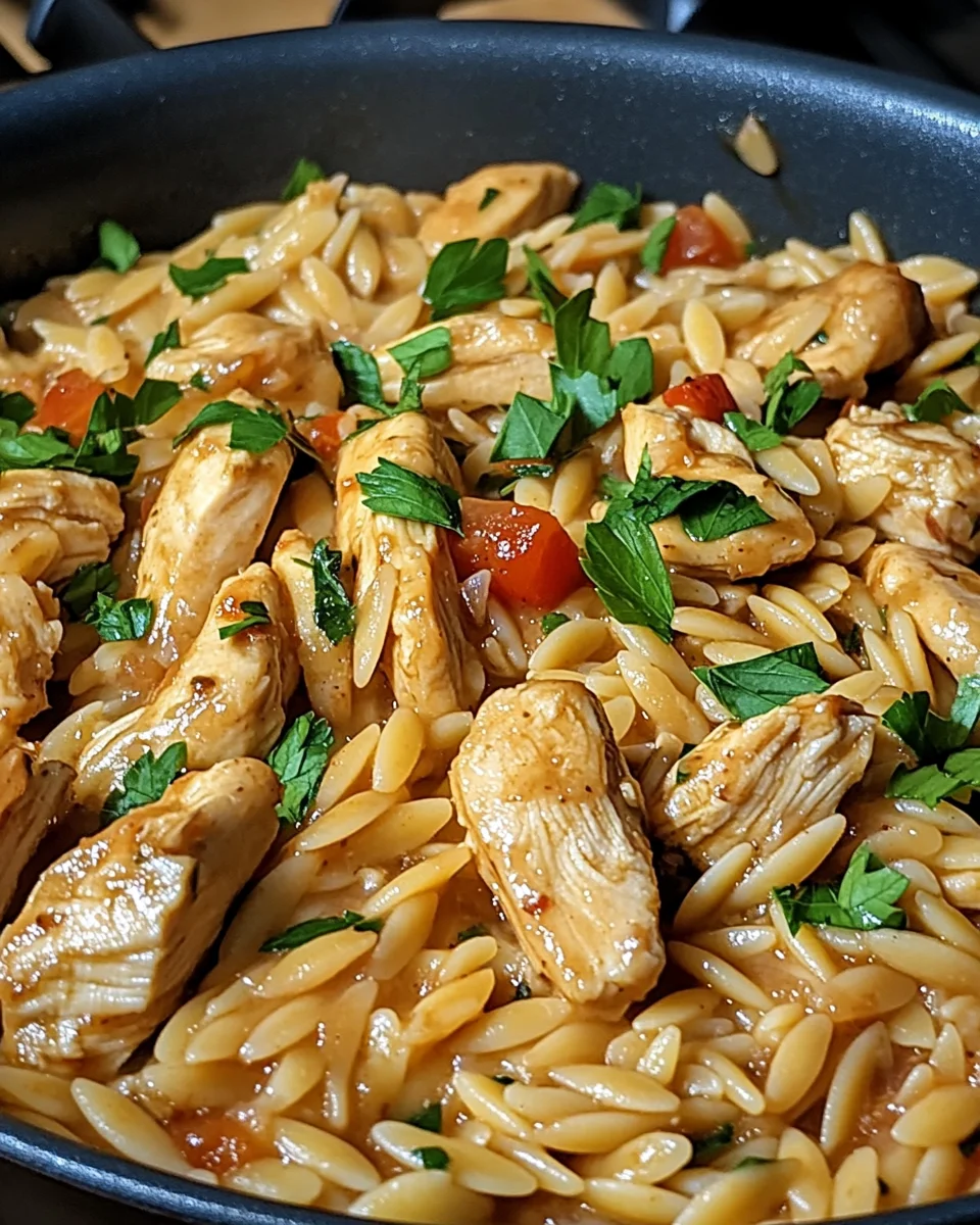 One Pot Orzo Pasta mit Hähnchen