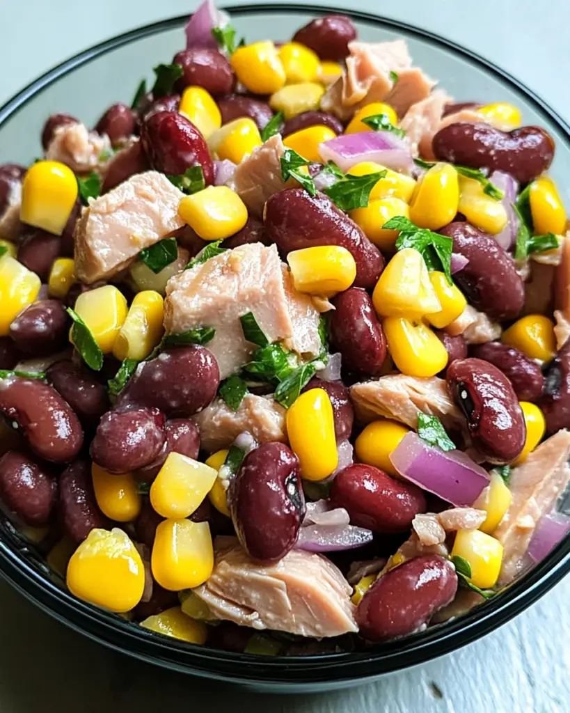 Proteinreicher Kidneybohnen-Thunfisch-Salat