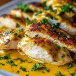 Saftige Hähnchenbrust in goldener Cremesauce