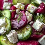 Strahlender Rote-Bete-Salat mit Feta und Gurken für frischen Geschmack!