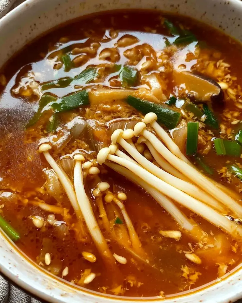 Tomaten-Enoki-Pilzsuppe