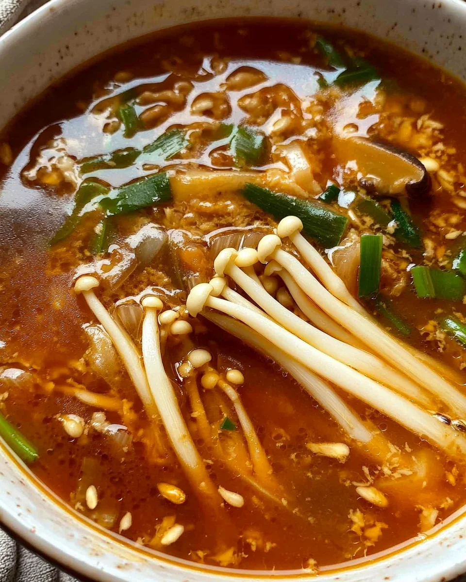 Tomaten-Enoki-Pilzsuppe