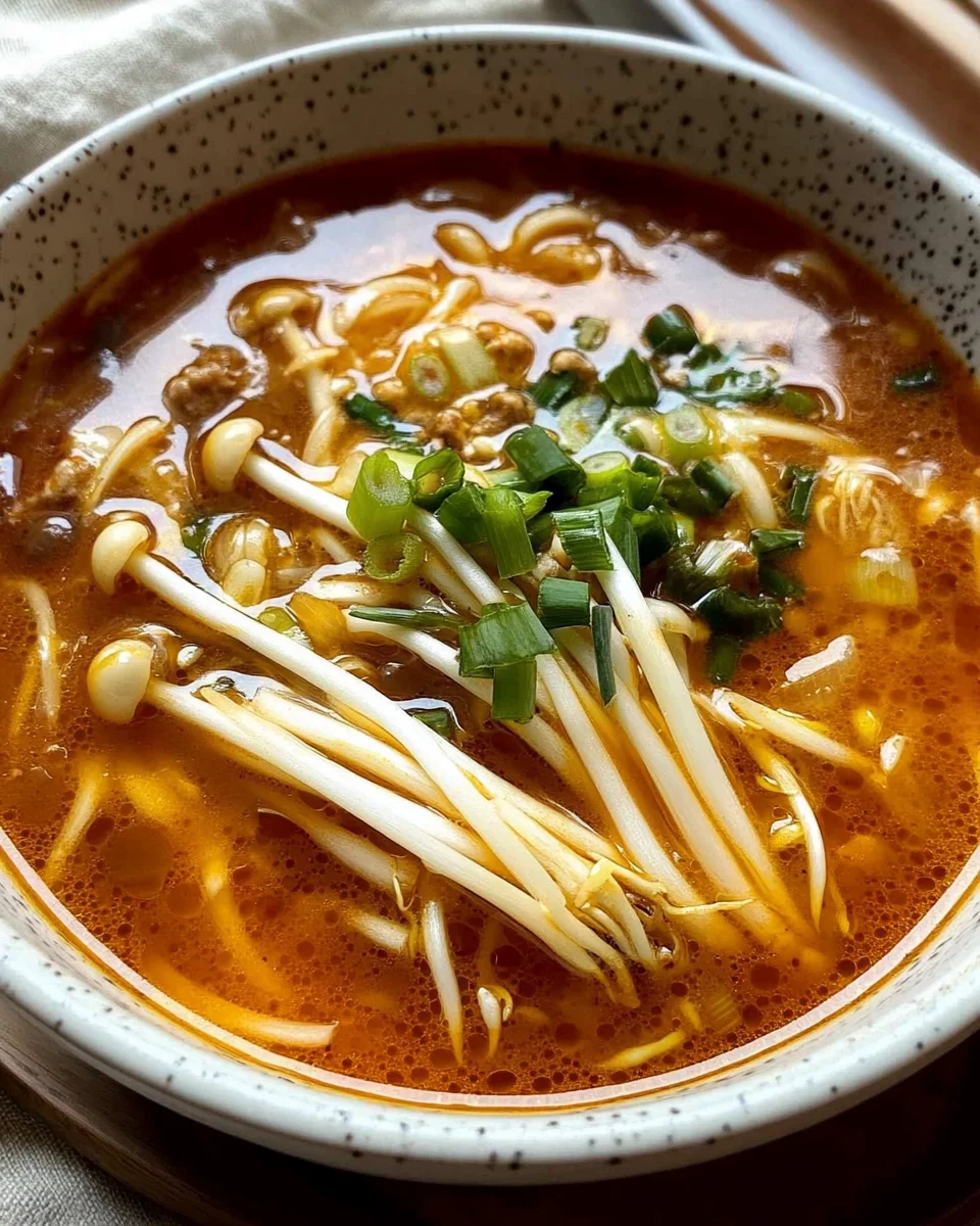 Tomaten-Enoki-Pilzsuppe
