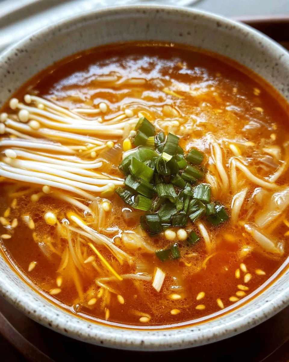 Tomaten-Enoki-Pilzsuppe
