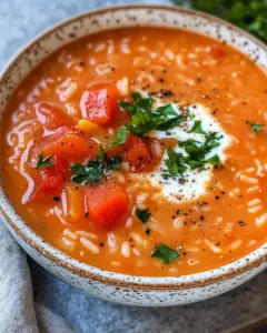 Tomatensuppe mit Reis