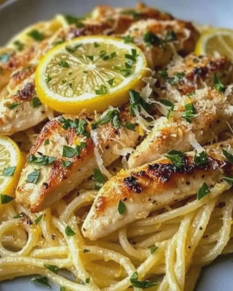 Einfaches Zitronen Hähnchen Pasta