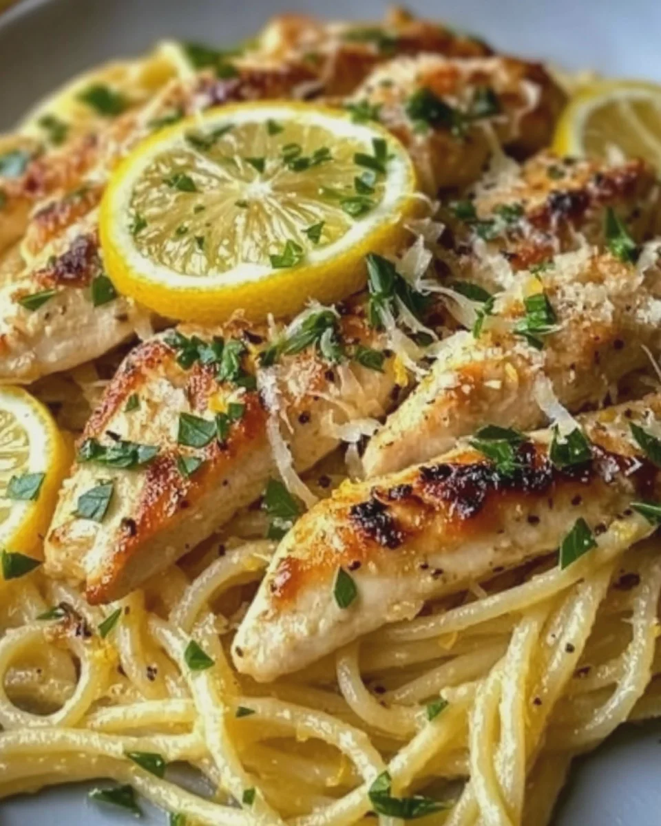 Einfaches Zitronen Hähnchen Pasta