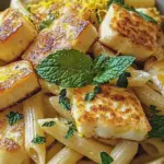 Halloumi-Pasta mit Zitronenschale