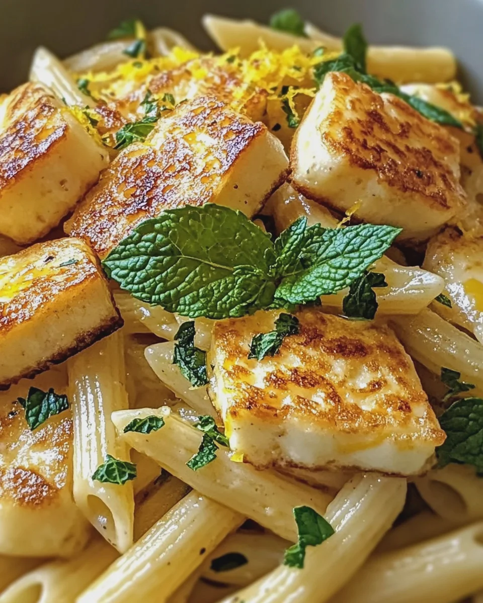 Halloumi-Pasta mit Zitronenschale