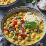 Kichererbsen Curry mit Basilikum