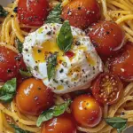 Pasta mit Tomaten und Burrata