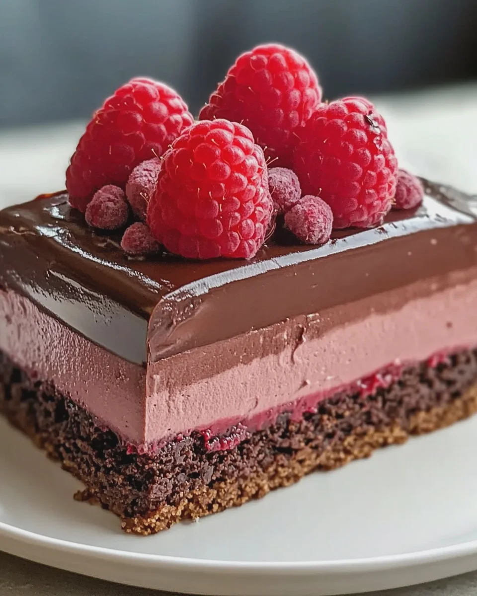 Schokoladen himbeer mousse torte