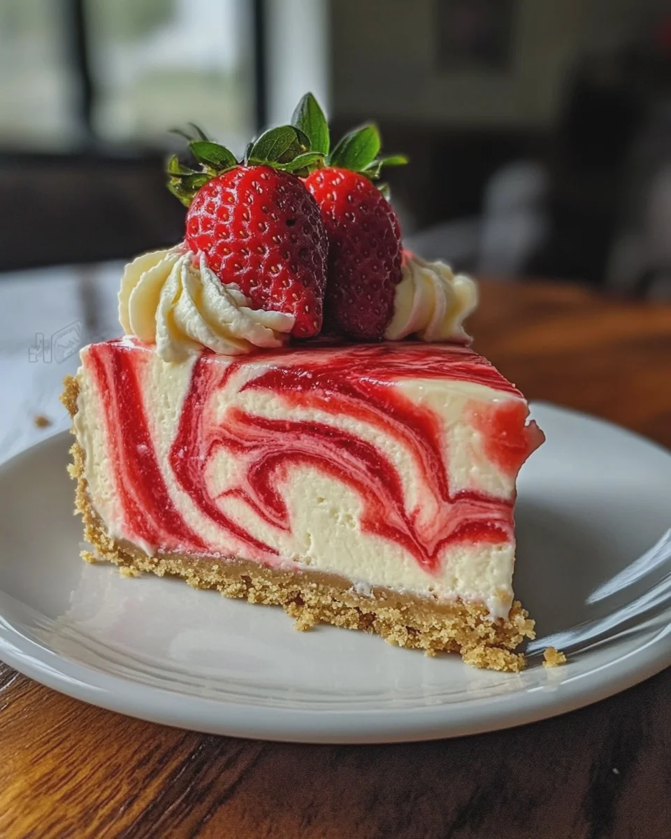 erdbeerwirbel kasekuchen rezept – cremiger Erdbeer-Swirl-Käsekuchen